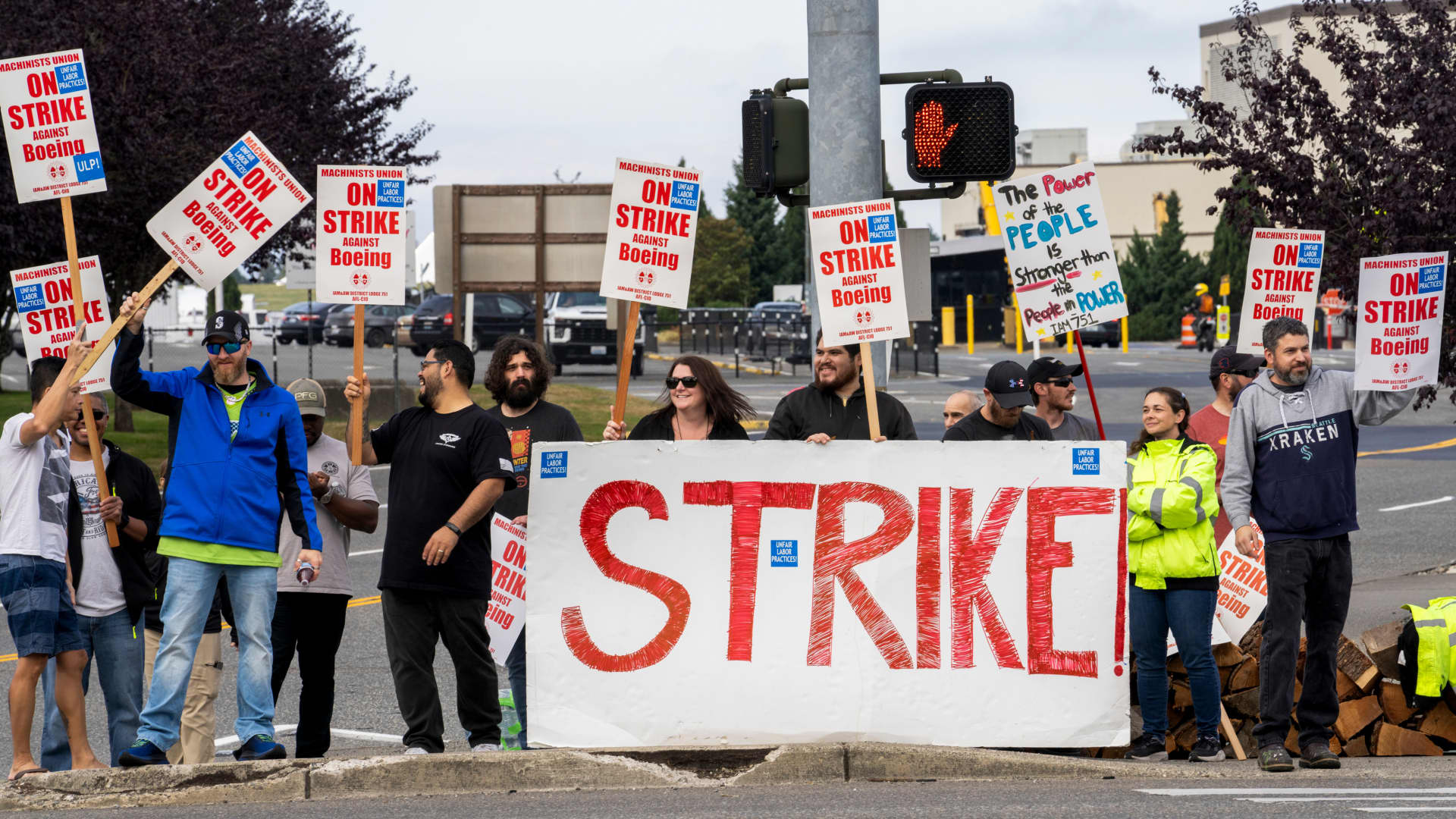 Boeing factory workers strike for first time since 2008